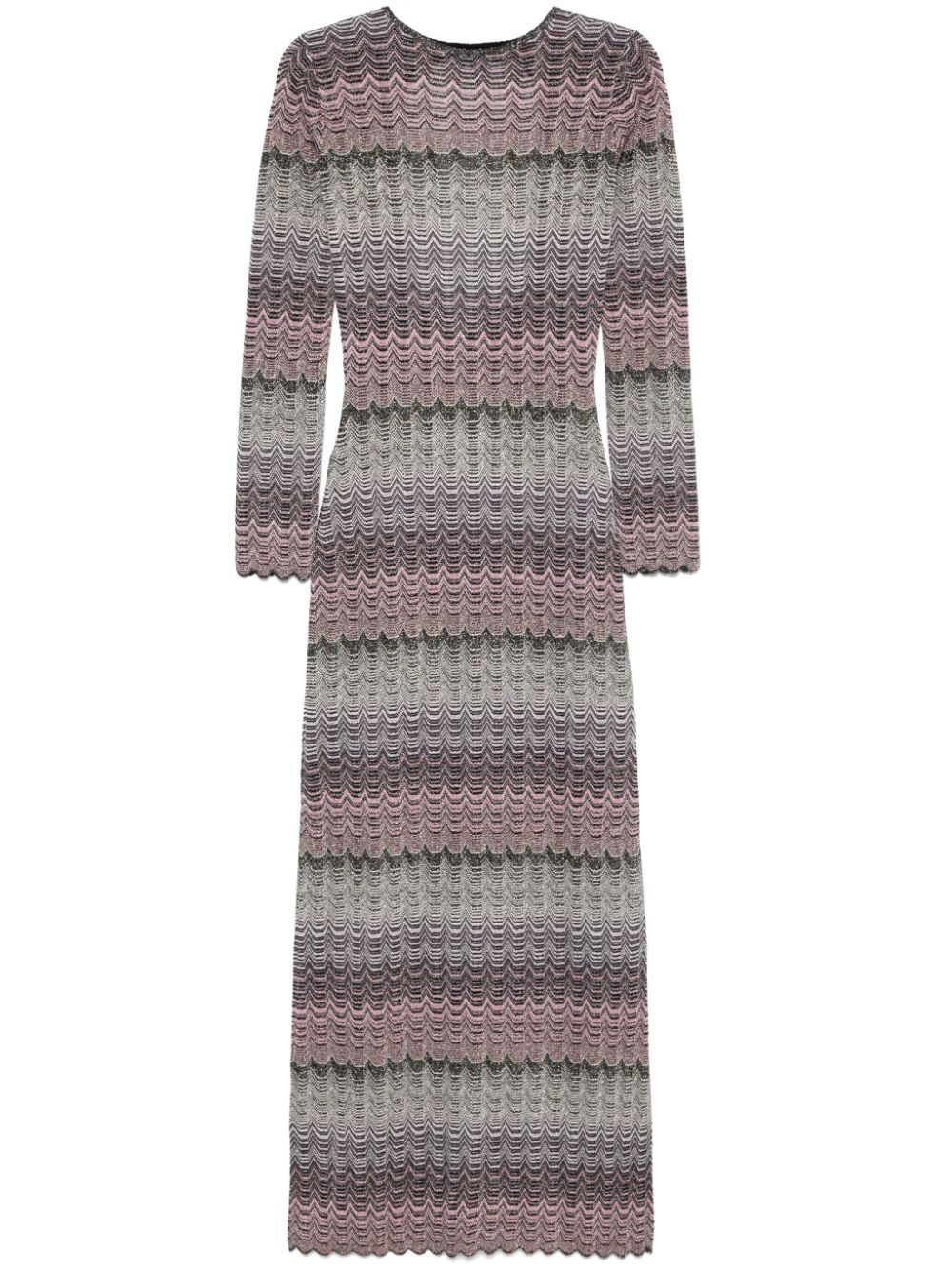 Greek-motif maxi dress - Pink