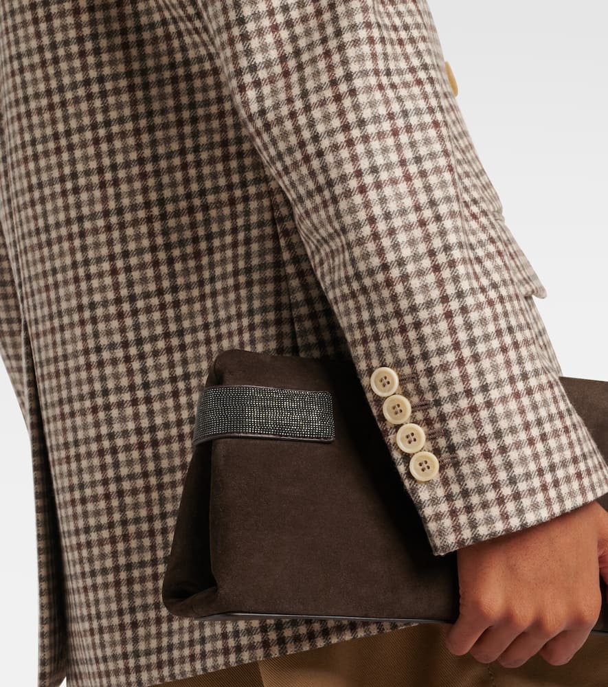 Checked virgin wool blazer