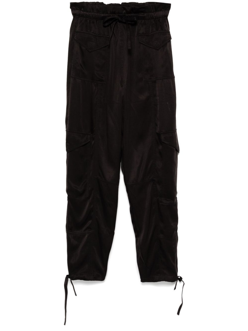 Washed satin trousers - Black