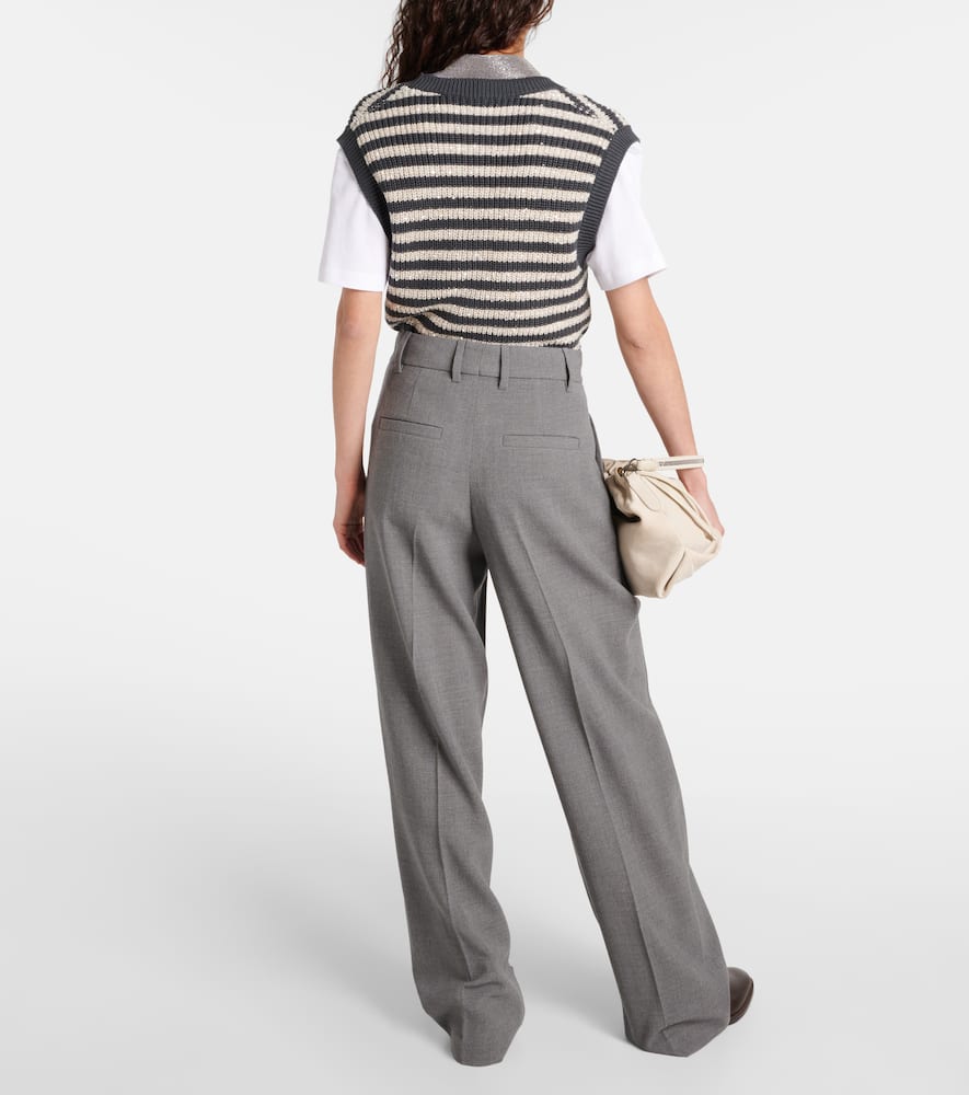 Wool wide-leg pants