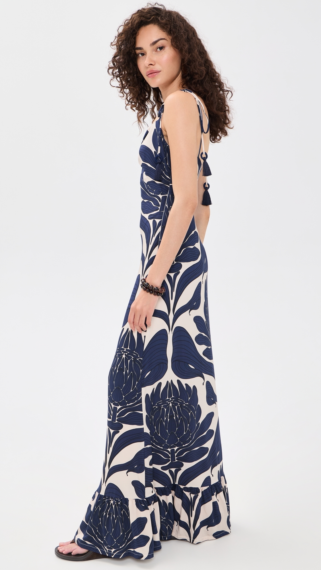 Una Esencia Maxi Dress Navy Floral Mosaique