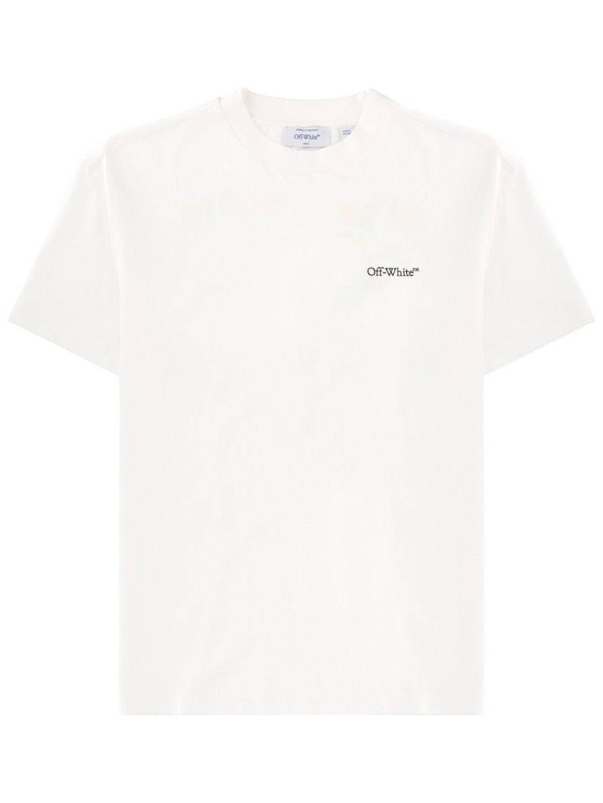 Off-White - logo crew neck t shirt floral graphic