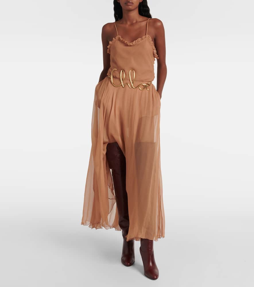 Chloé Silk muslin midi skirt