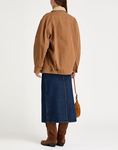 Woman Jacket Camel Size 6 Cotton