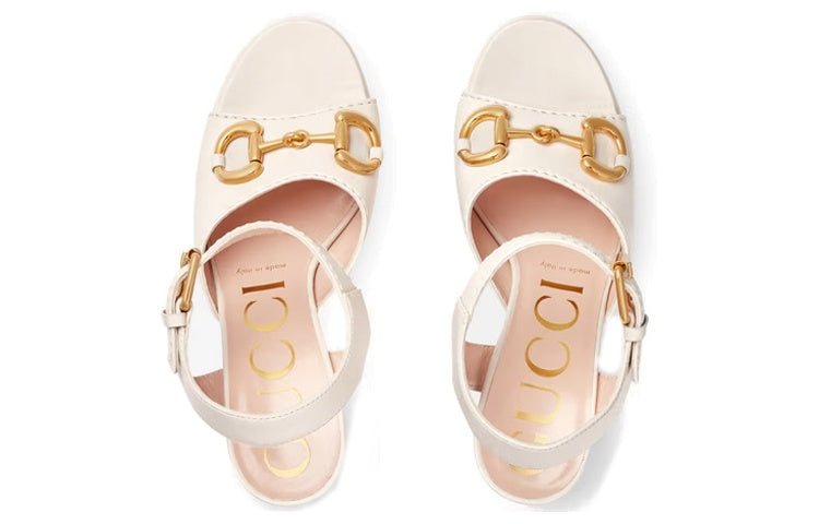 (WMNS) Ankle-Strapped Platform Sandals with Horsebit 'White'