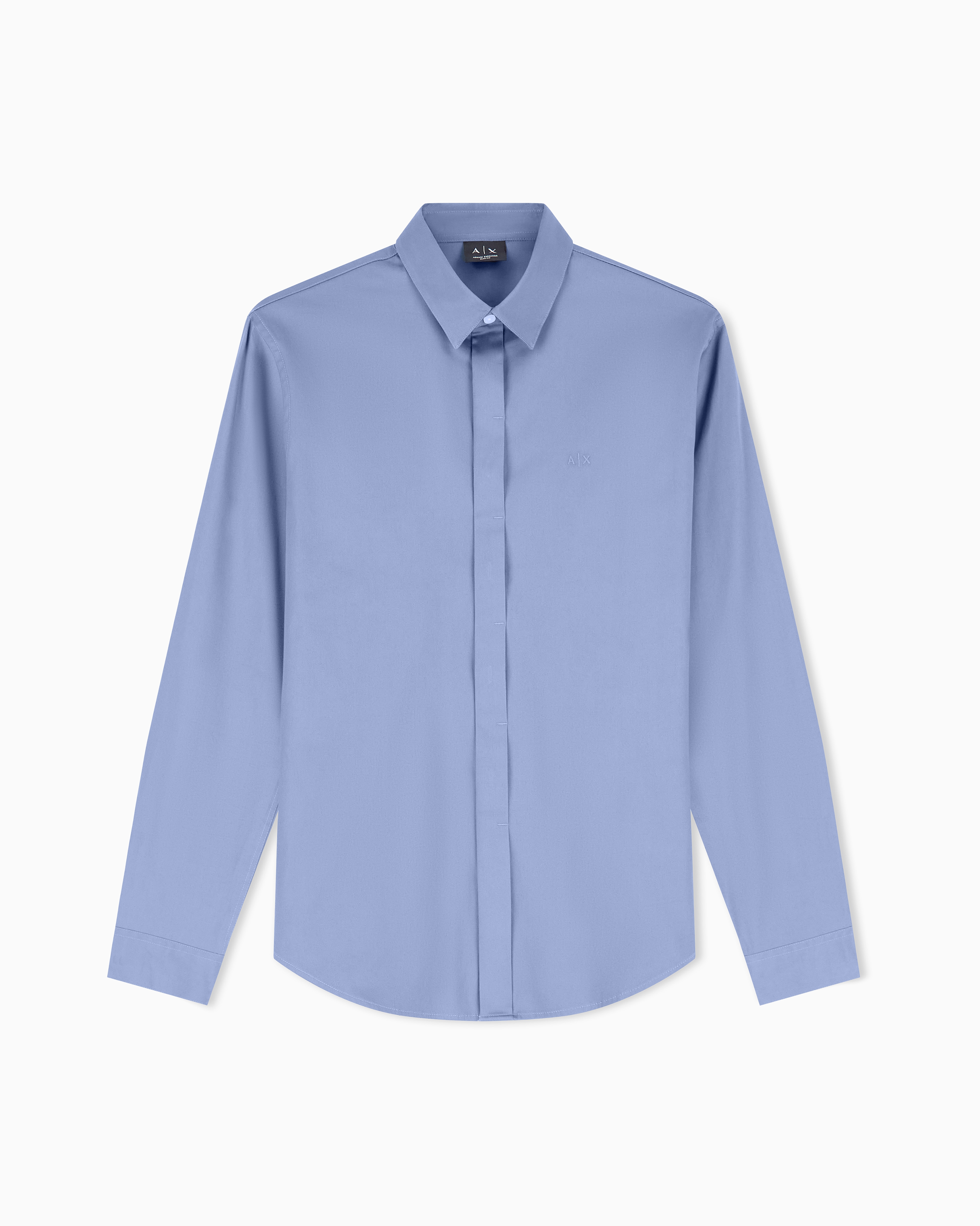 Stretch t-shirt in slim fit cotton satin