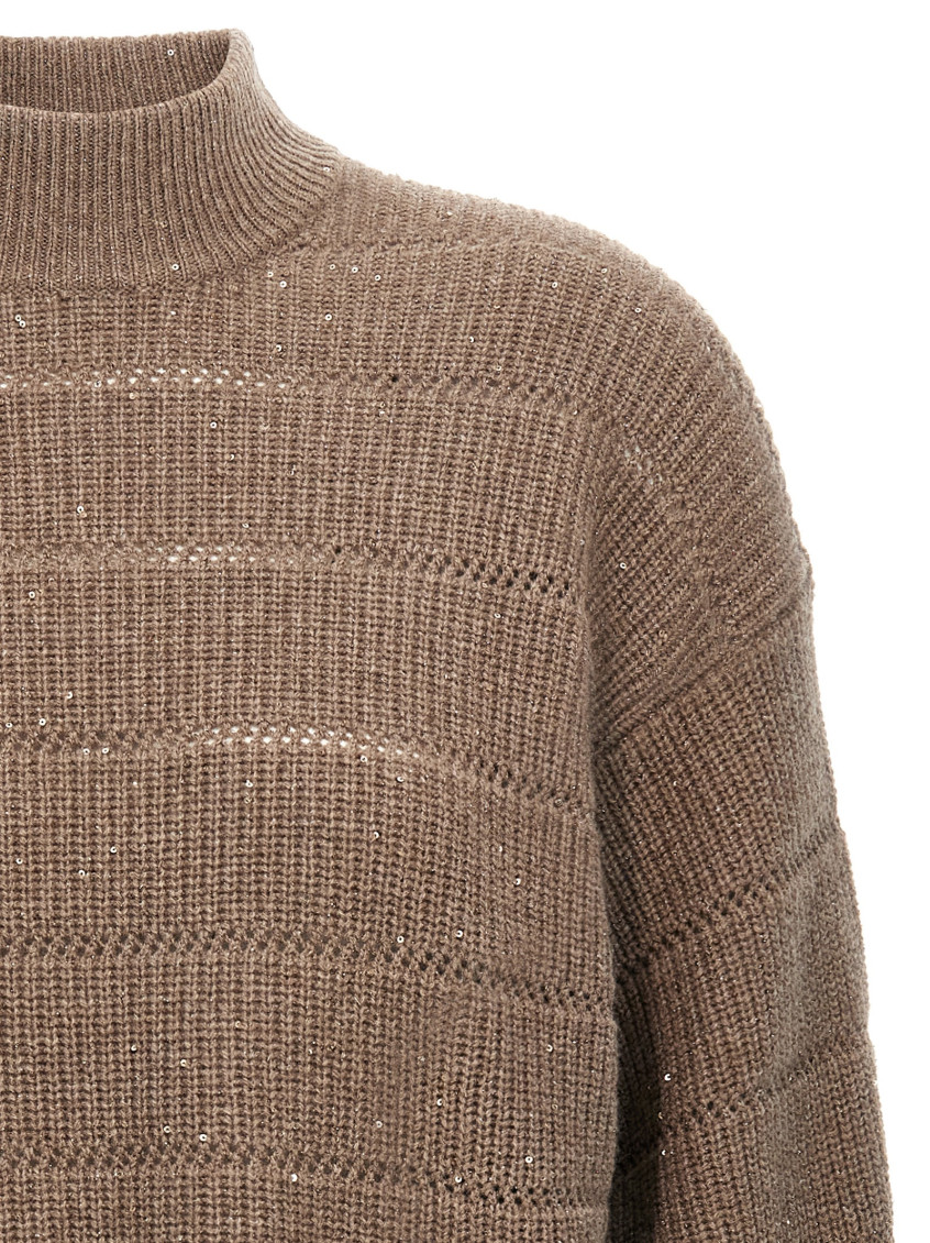 Brunello Cucinelli - Rustic Dazzling Net Sweaters And Cardigans Brown