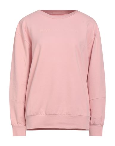 Woman Sweatshirt Pink Size XL Cotton, Elastane