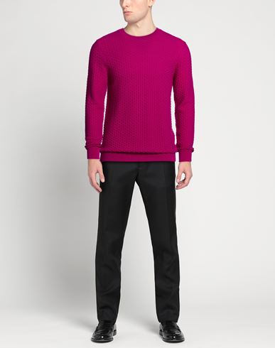 Man Sweater Plum Size 38 Merino Wool
