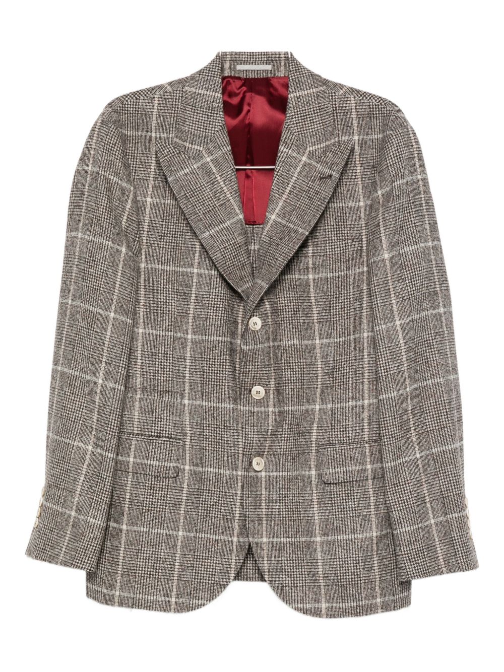 Checked blazer - Brown