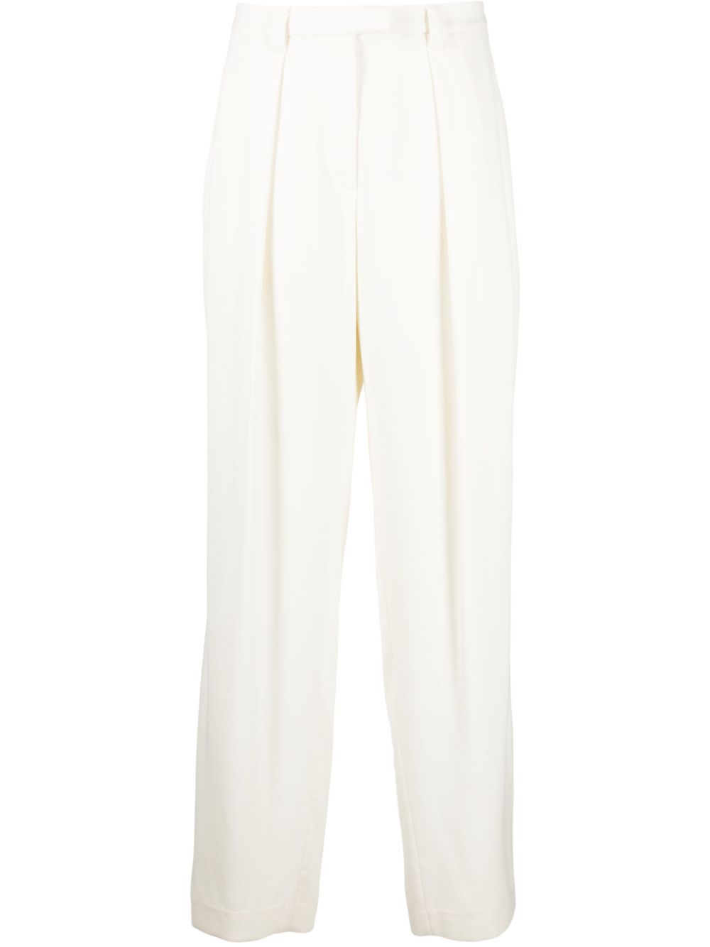 High-waisted tailored trousers - White