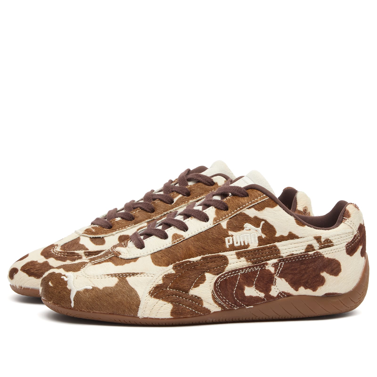 Women s Speedcat Cow Print Sneakers Chocolate Brown / Gu