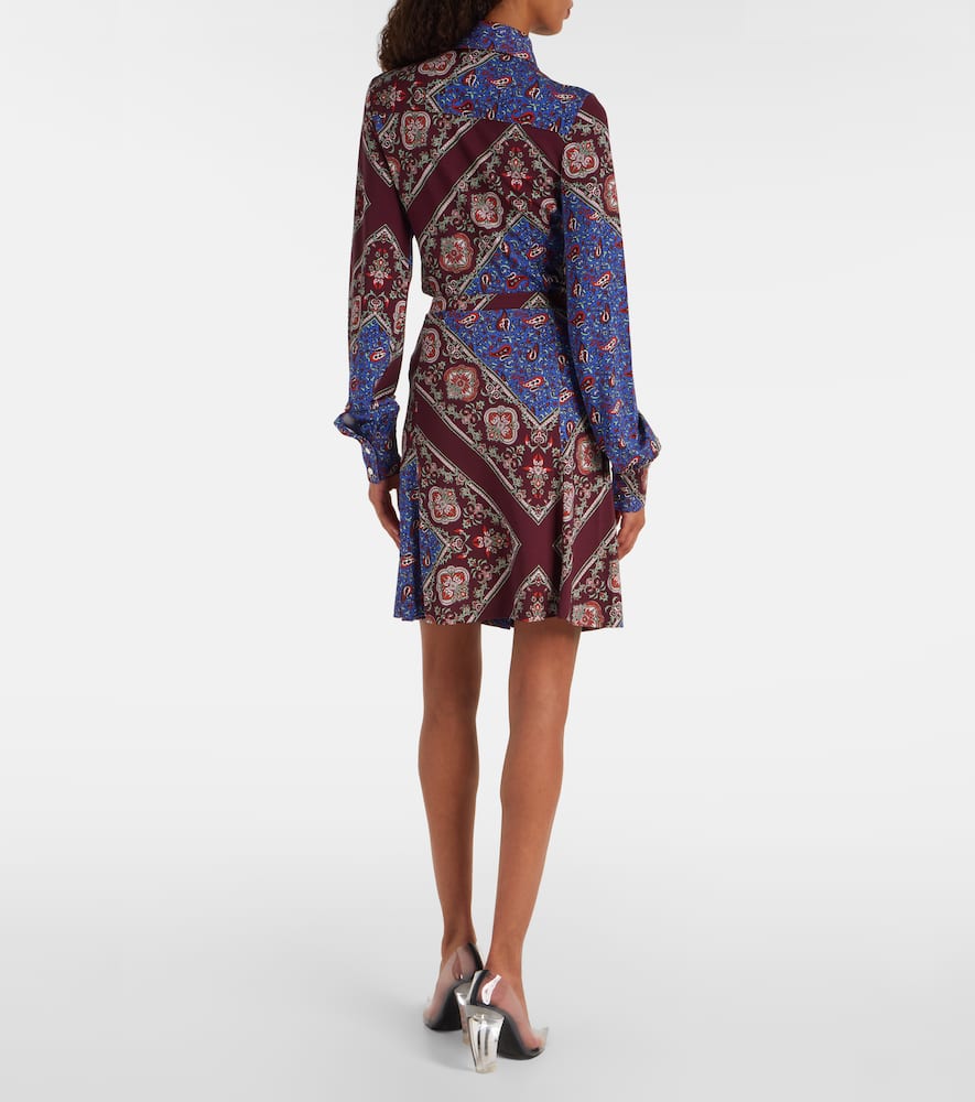 Gathered paisley printed miniskirt