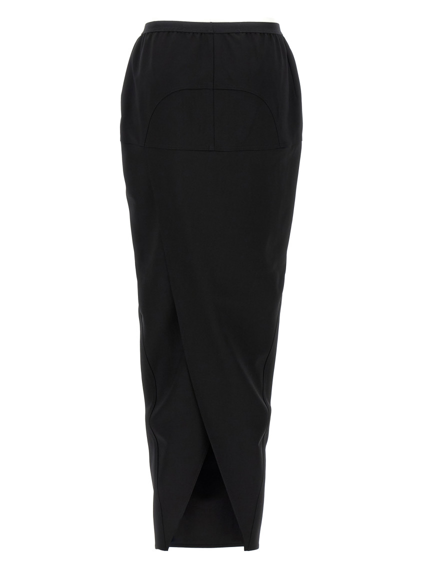 Black Soft Pillar Long skirt