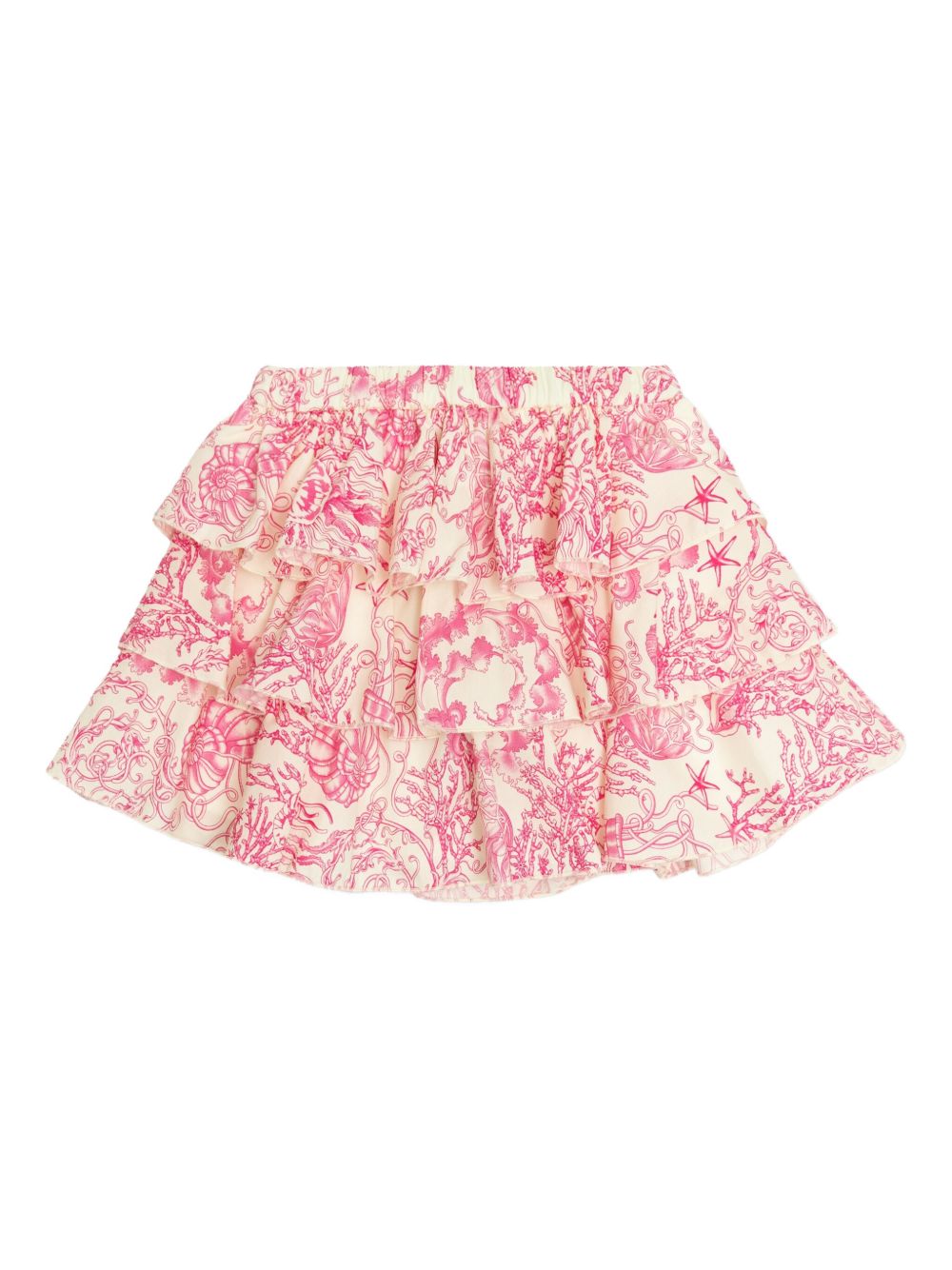 Versace Kids Underwater Barocco ruffled miniskirt - Pink