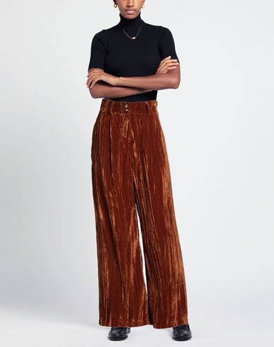 Crochè Woman Pants Brown Size XS Polyester