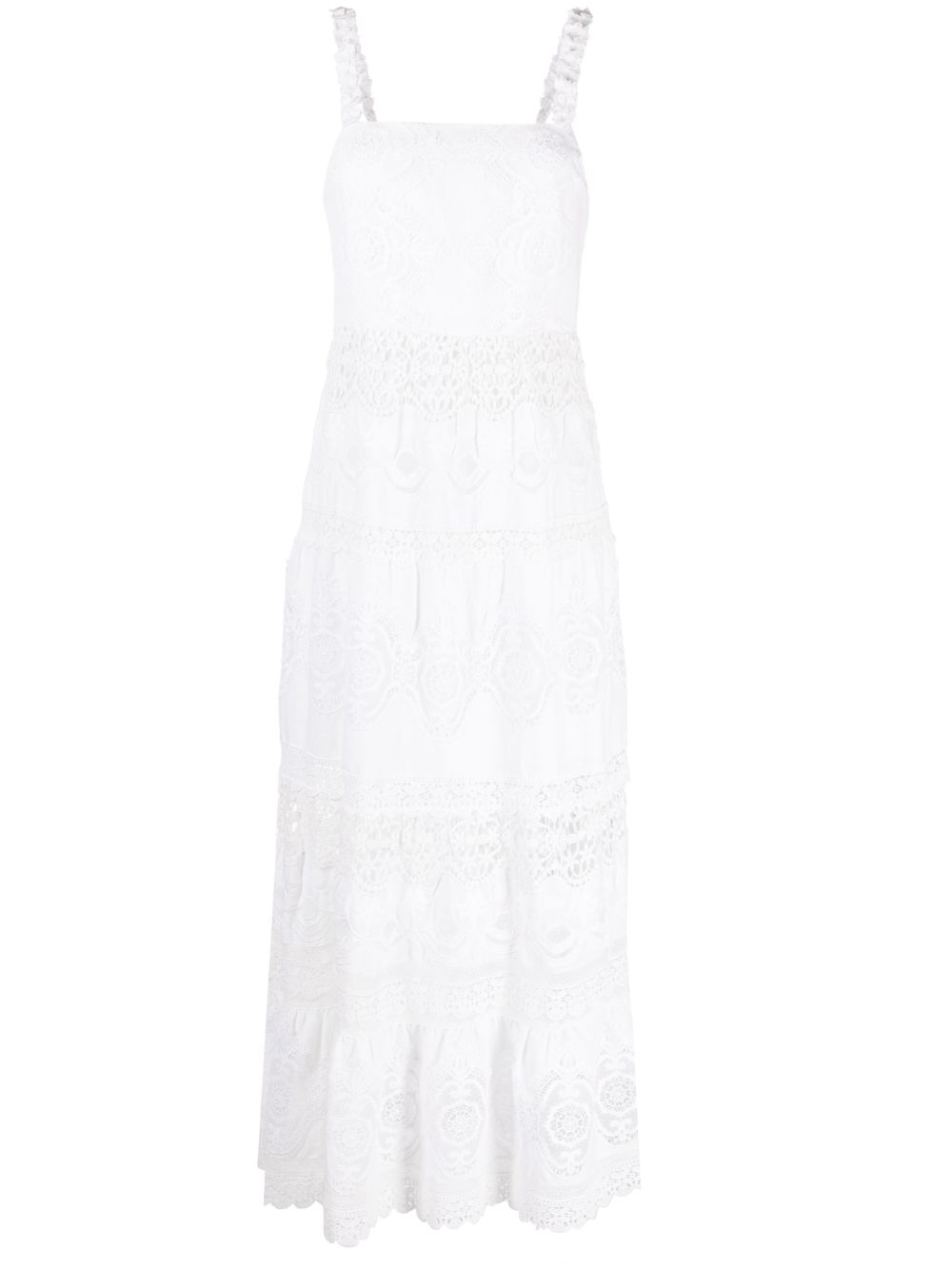 Alora embroidered midi dress - White