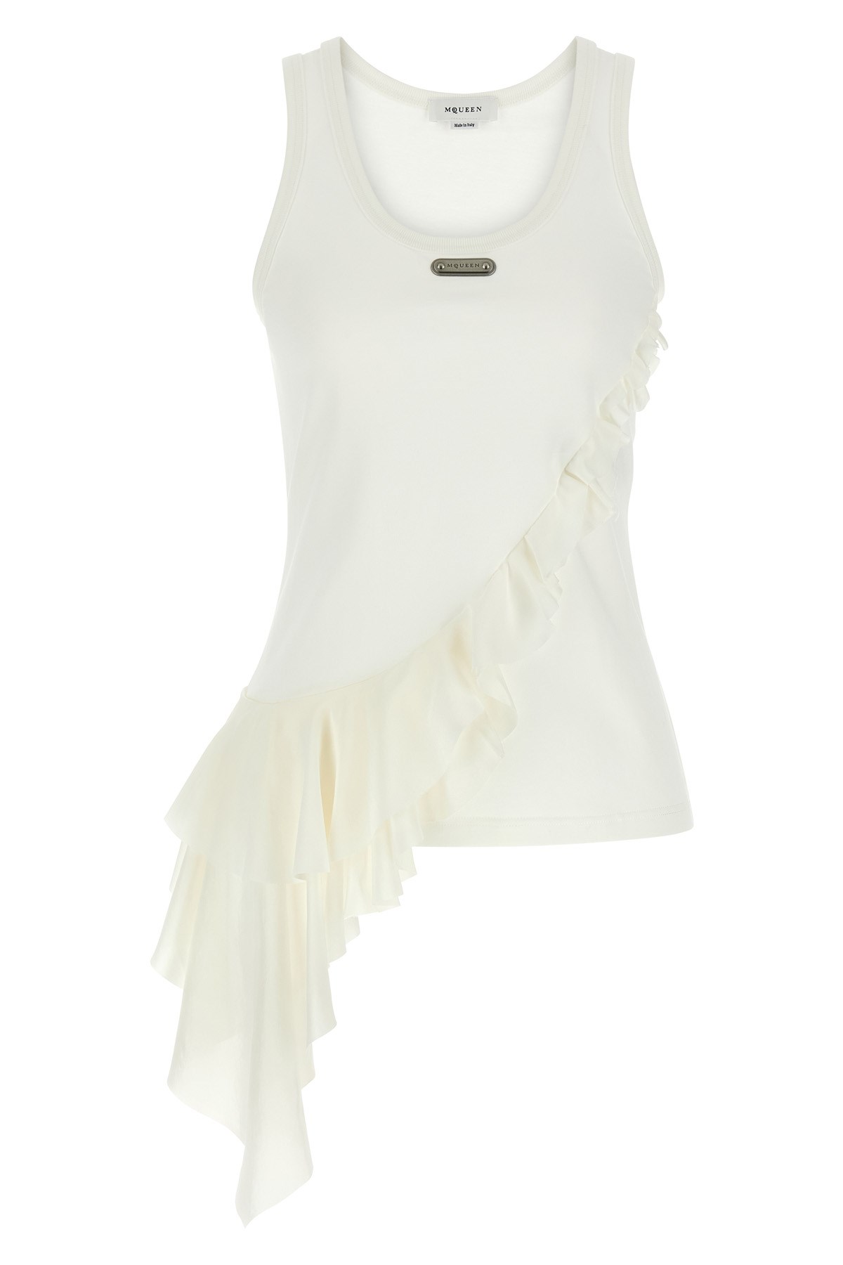 Silk Ruffle Tank Top
