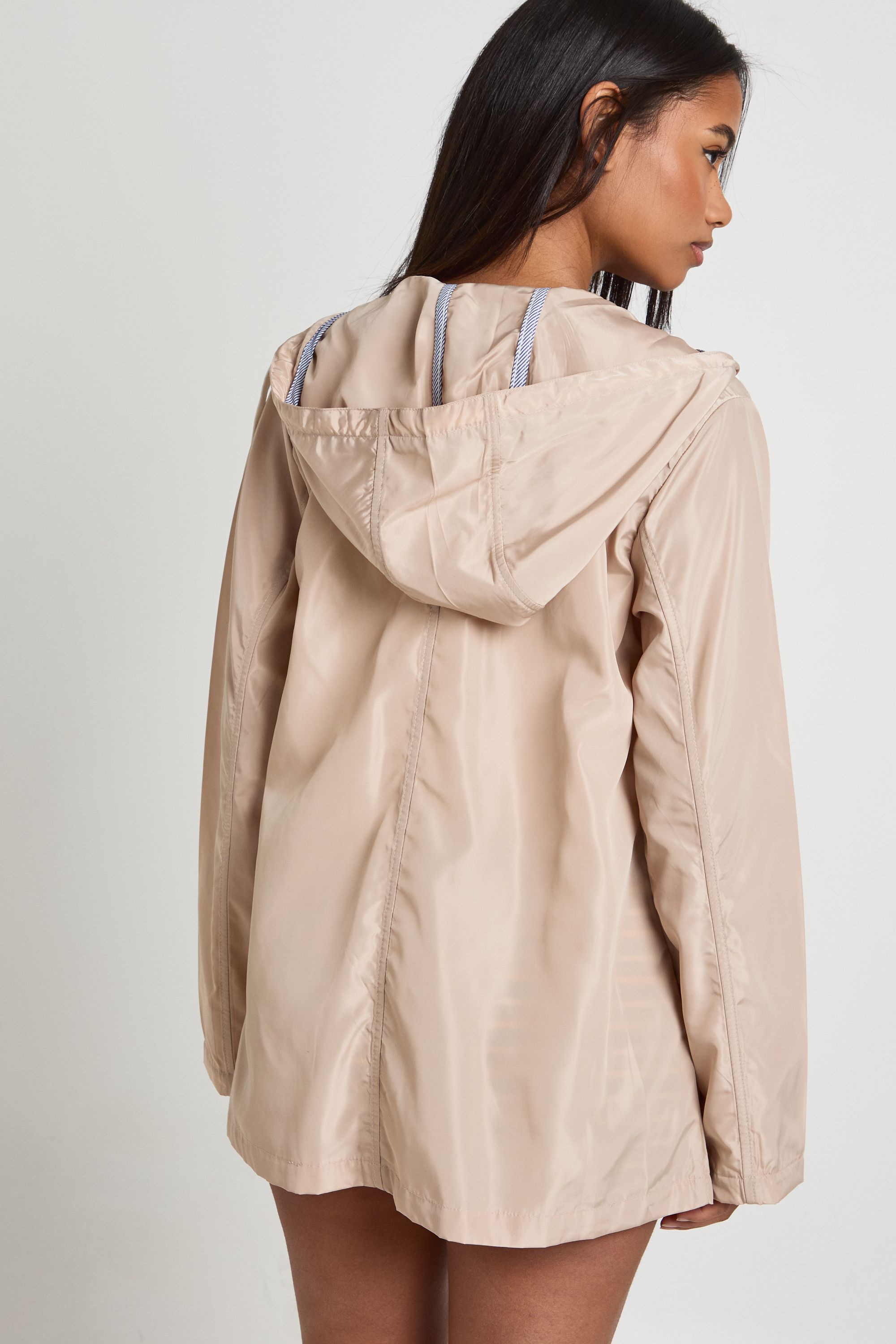 Boohoo Womens Hooded Festival Mac - Beige