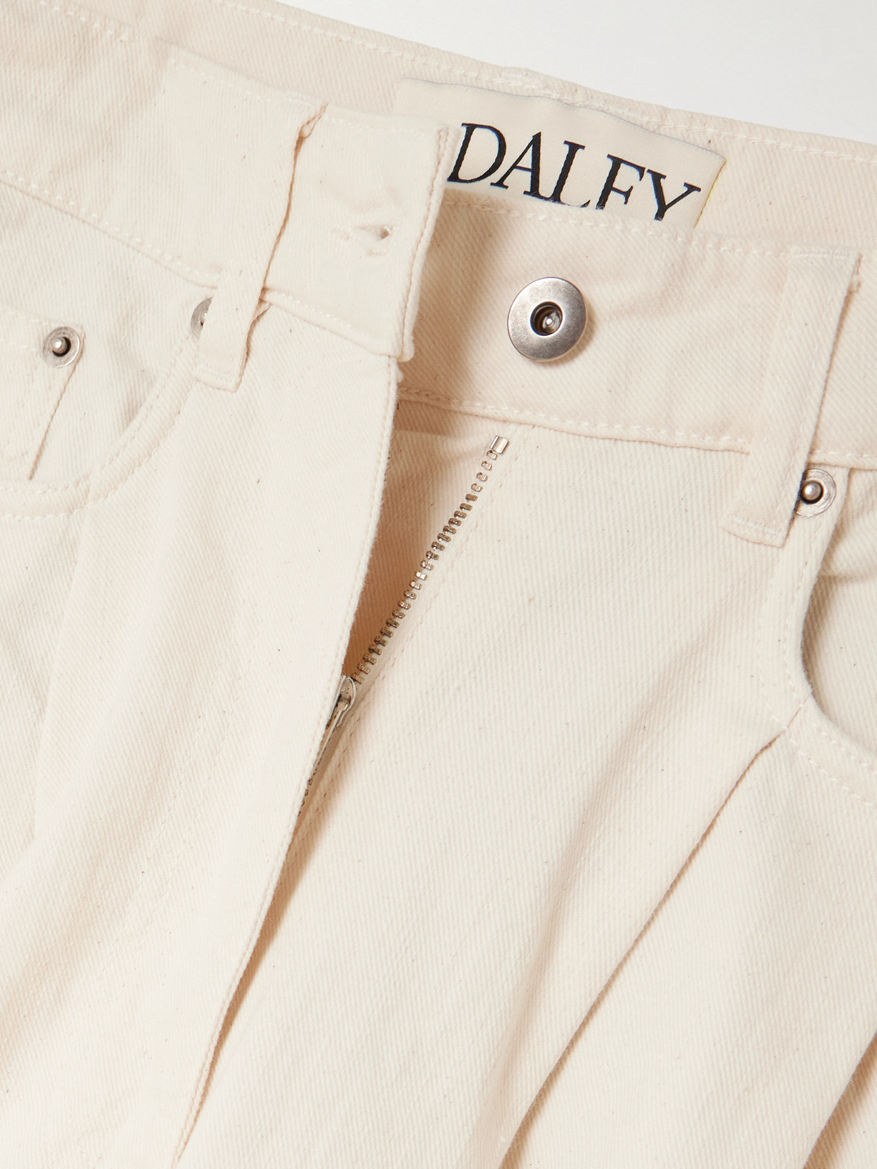S. S. Daley - Ivy Pleated Cropped Mid-rise Barrel-leg Jeans - Ecru