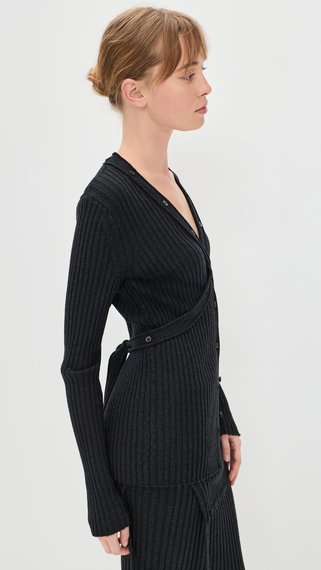 Convertible Cardigan Charcoal Melange