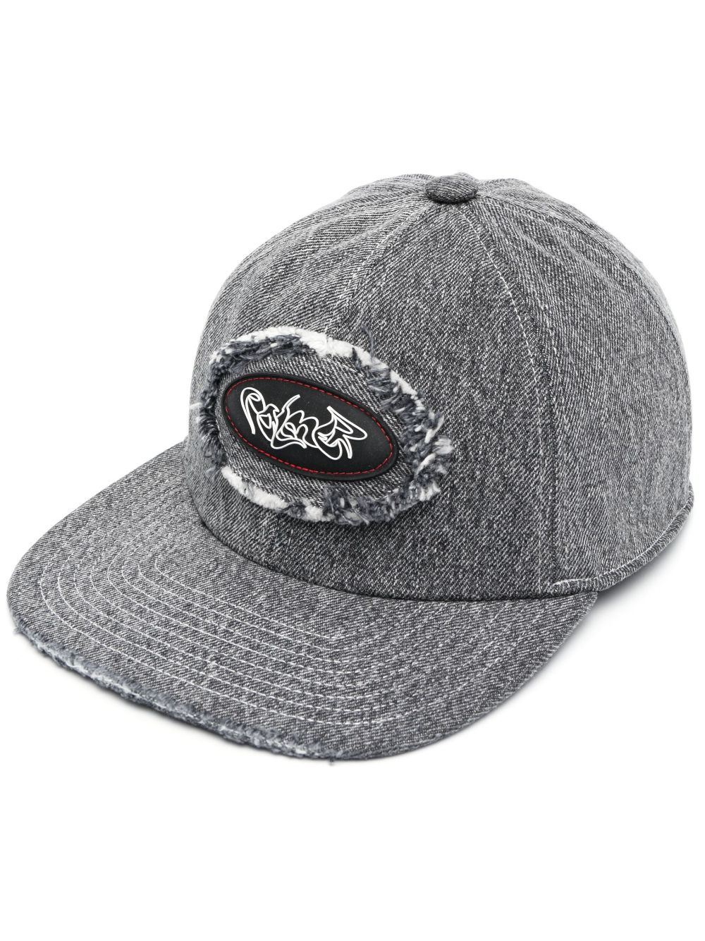Logo-patch cotton cap - Black