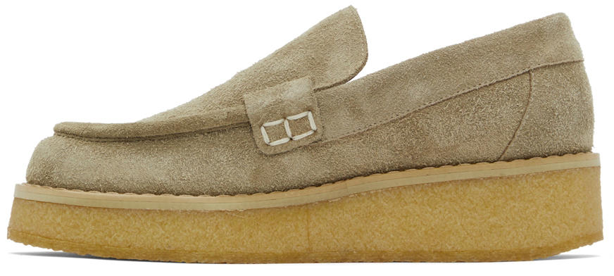 Green suede loafers