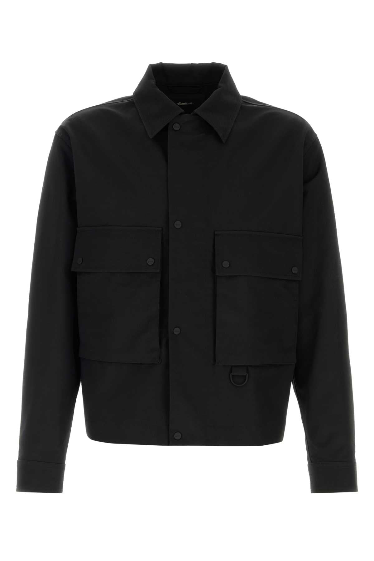 Utility Cotton Nylon Jacket — Black