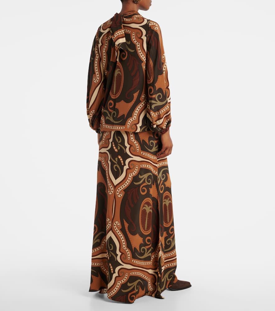 Printed silk blouse