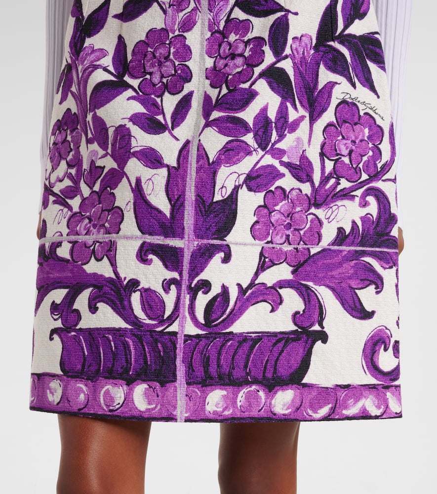 Majolica cotton and linen-blend miniskirt