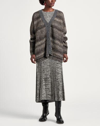 Woman Cardigan Charcoal Size S Alpaca wool, Cotton, Wool