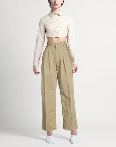Woman Pants Military green Size 29 Cotton, Elastane