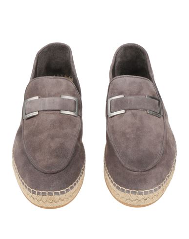Sergio Rossi Man Espadrilles Grey Size 11 Soft Leather