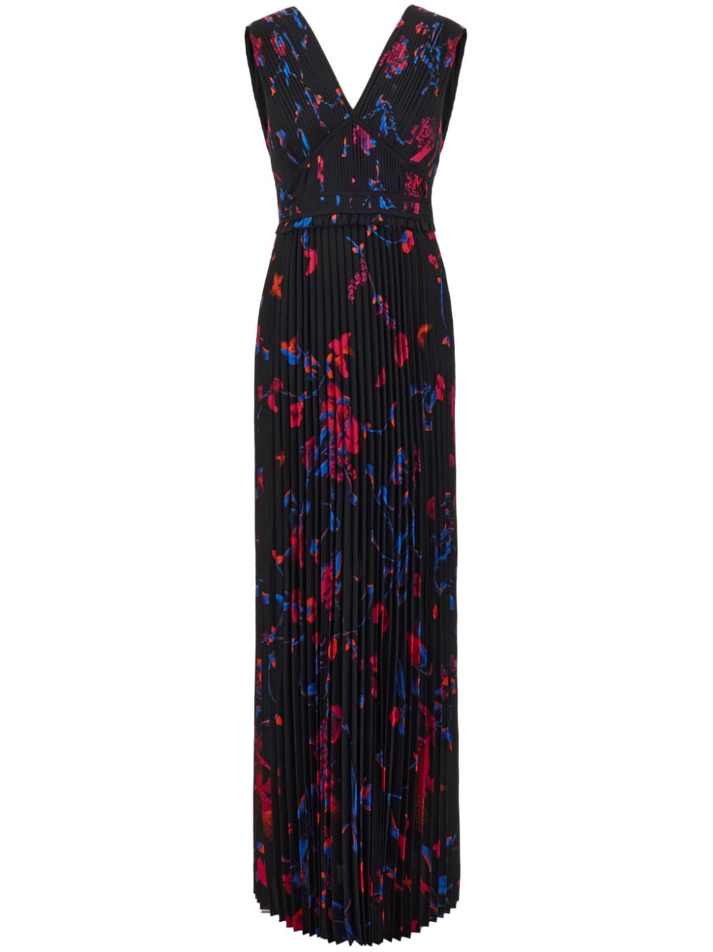 Floral-print maxi dress - Black