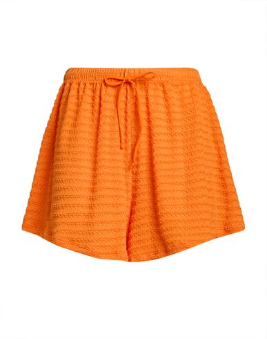 Woman Shorts & Bermuda Shorts Orange Size 10 Polyester, Elastane