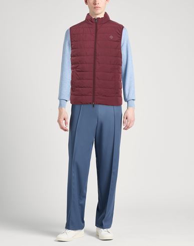 Man Vest Burgundy Size L Polyester