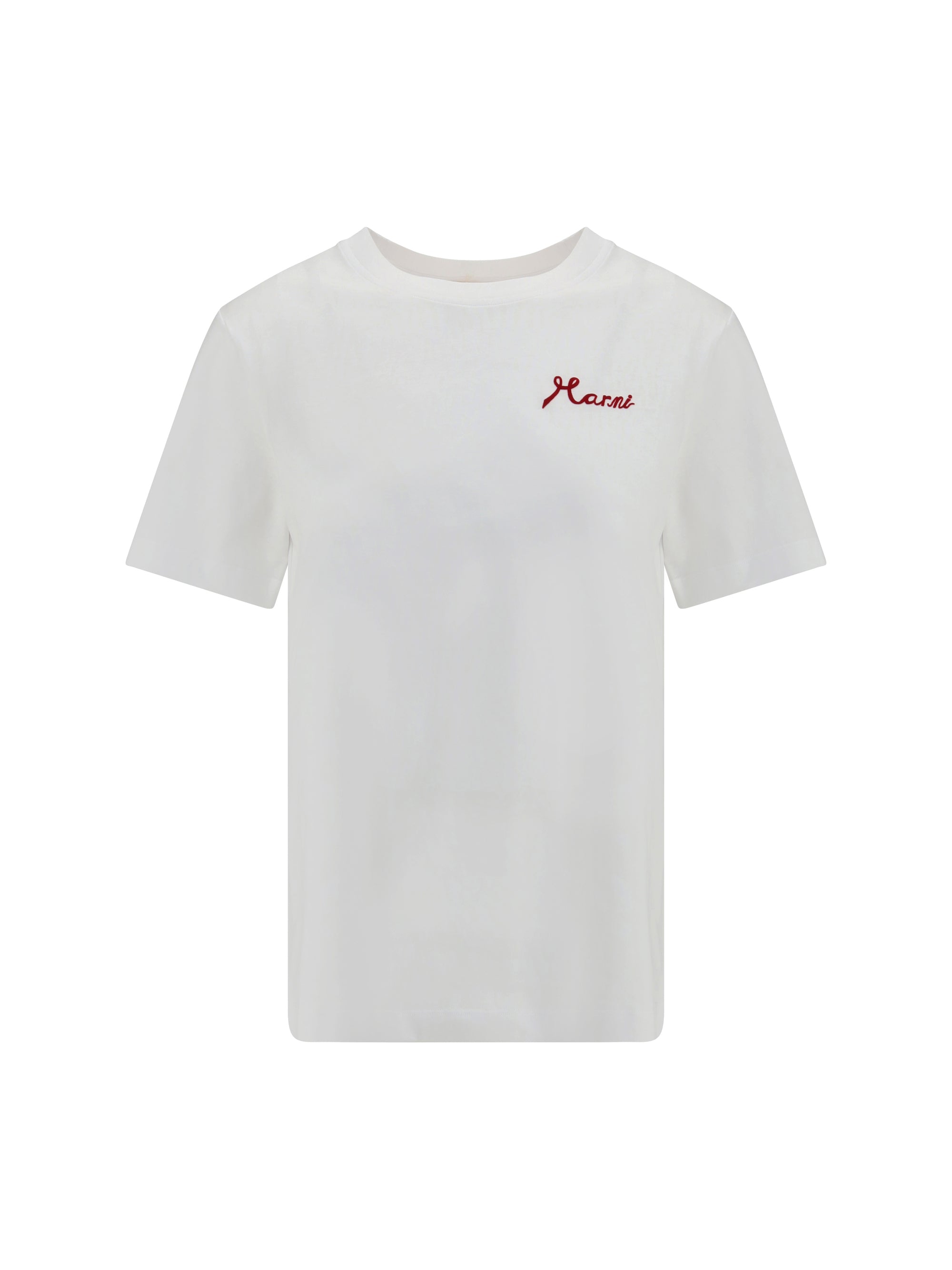 Flocked Logo Cotton T-Shirt — White