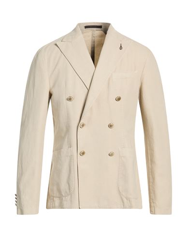 Man Blazer Beige Size 36 Cotton, Linen
