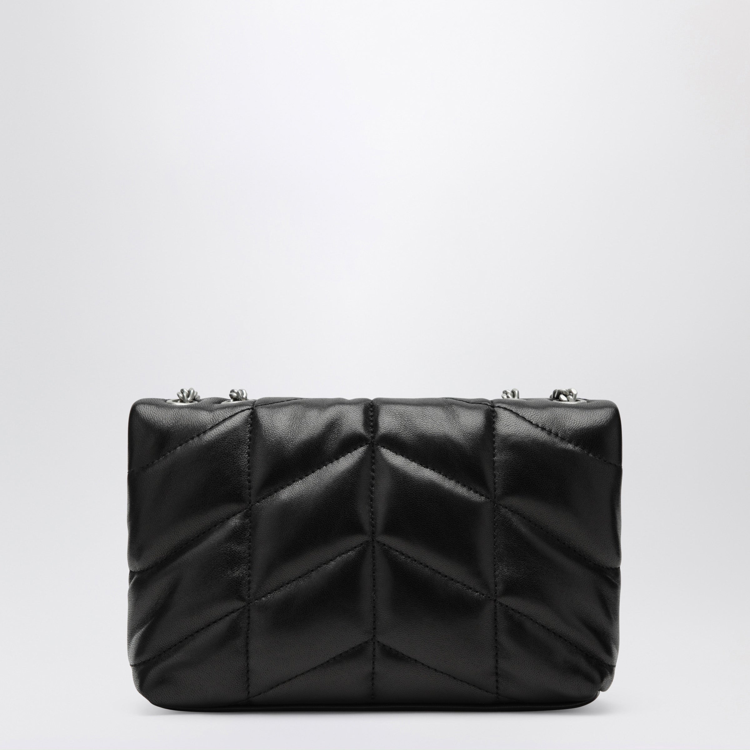 Loulou mini puffer bag in quilted lambskin black