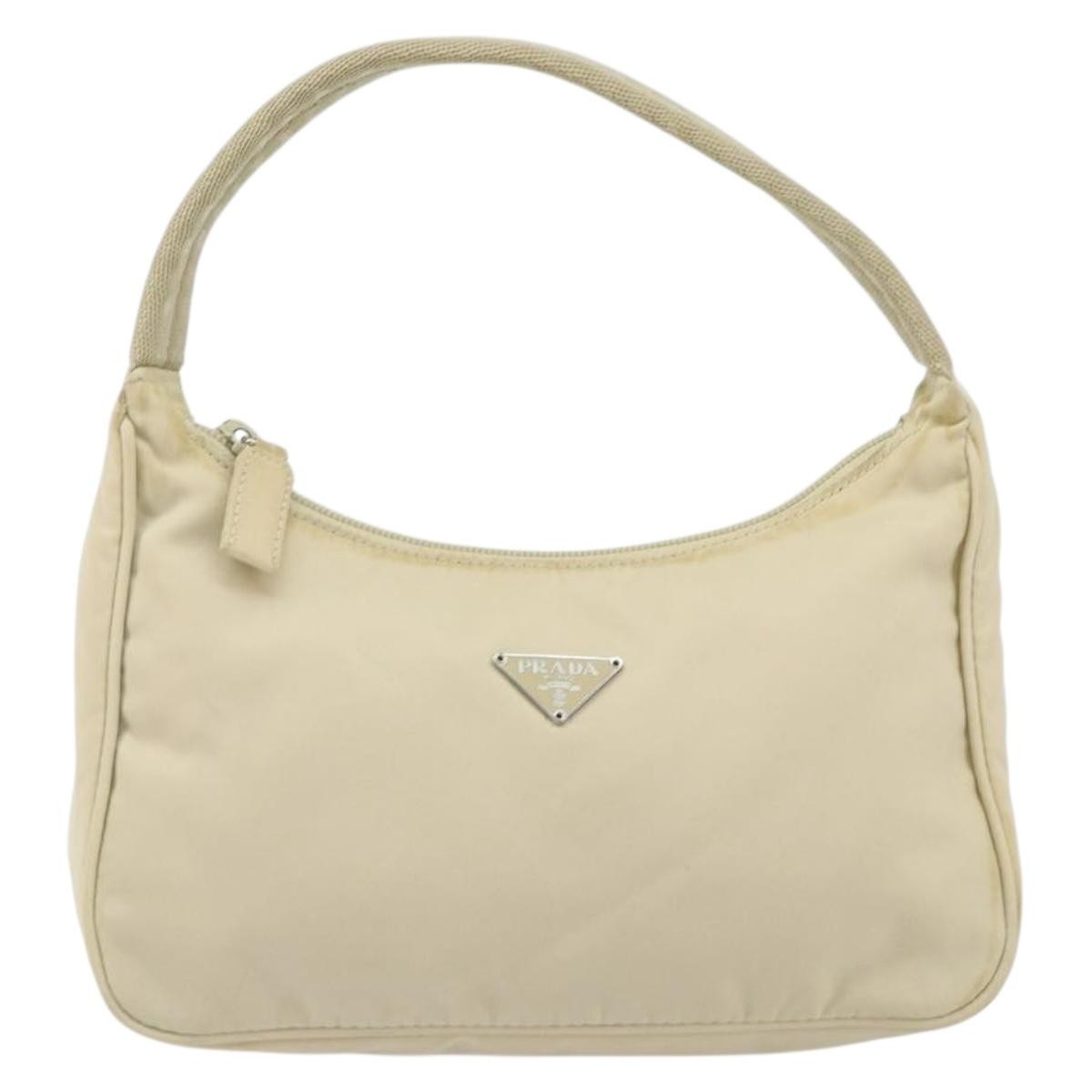 Prada Re-Edition 2000 Hobo Tessuto Silver Nylon Handbag Pre-Owned