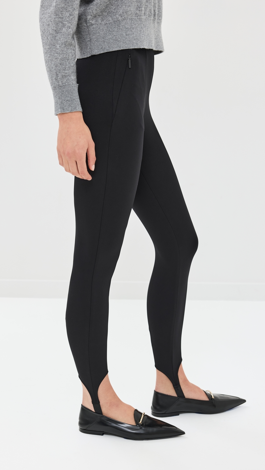 Compact Ultra Stretch Knit Stirrup Leggings Black