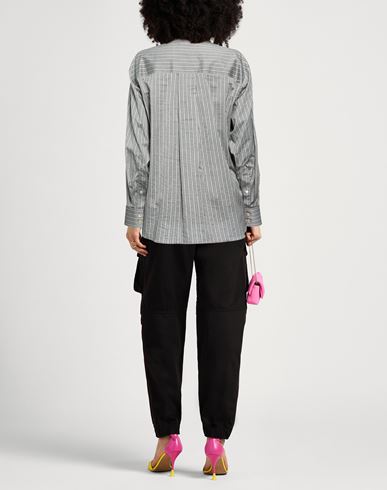 Woman Shirt Grey Size 6 Cotton, Silk