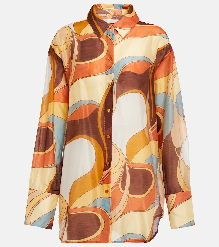 SIR Printed cotton and silk shirt