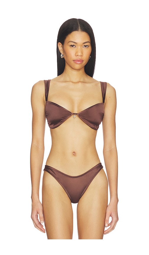 LIONESS Lila Top in Chocolate. - M also in L, S