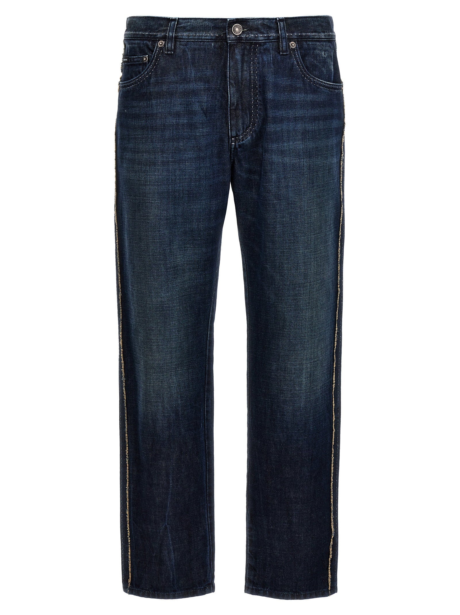 Fringed Stitching Jeans