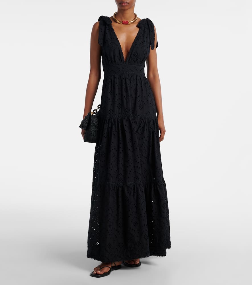 Perla embroidered cotton maxi dress