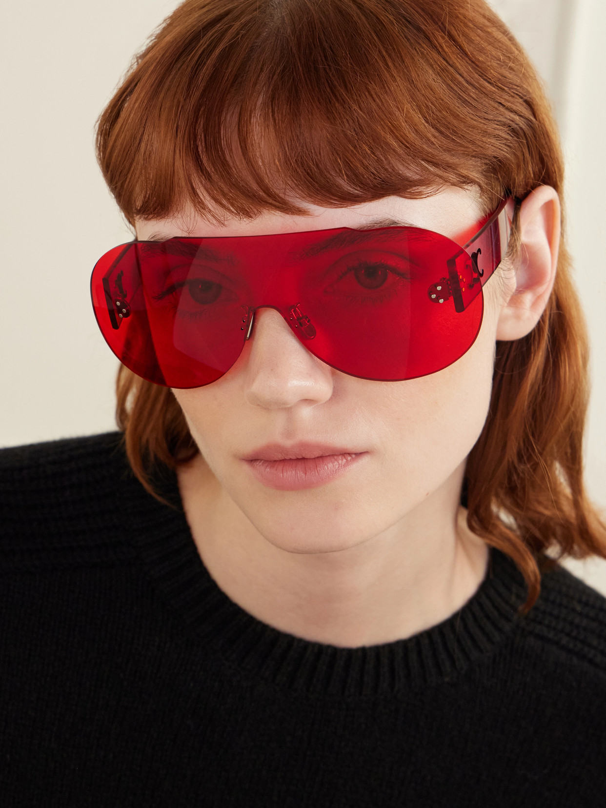 Sundown Shade Aviator-style Injection Sunglasses - Red