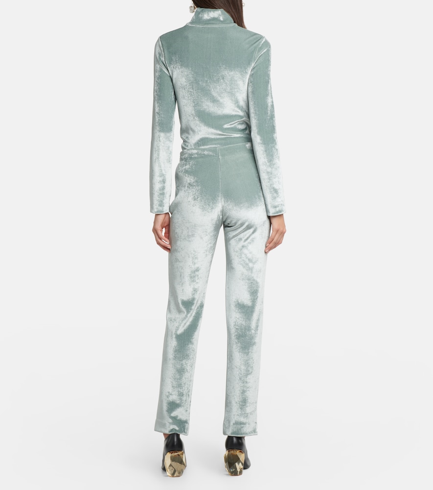 Straight-leg wool-blend pants