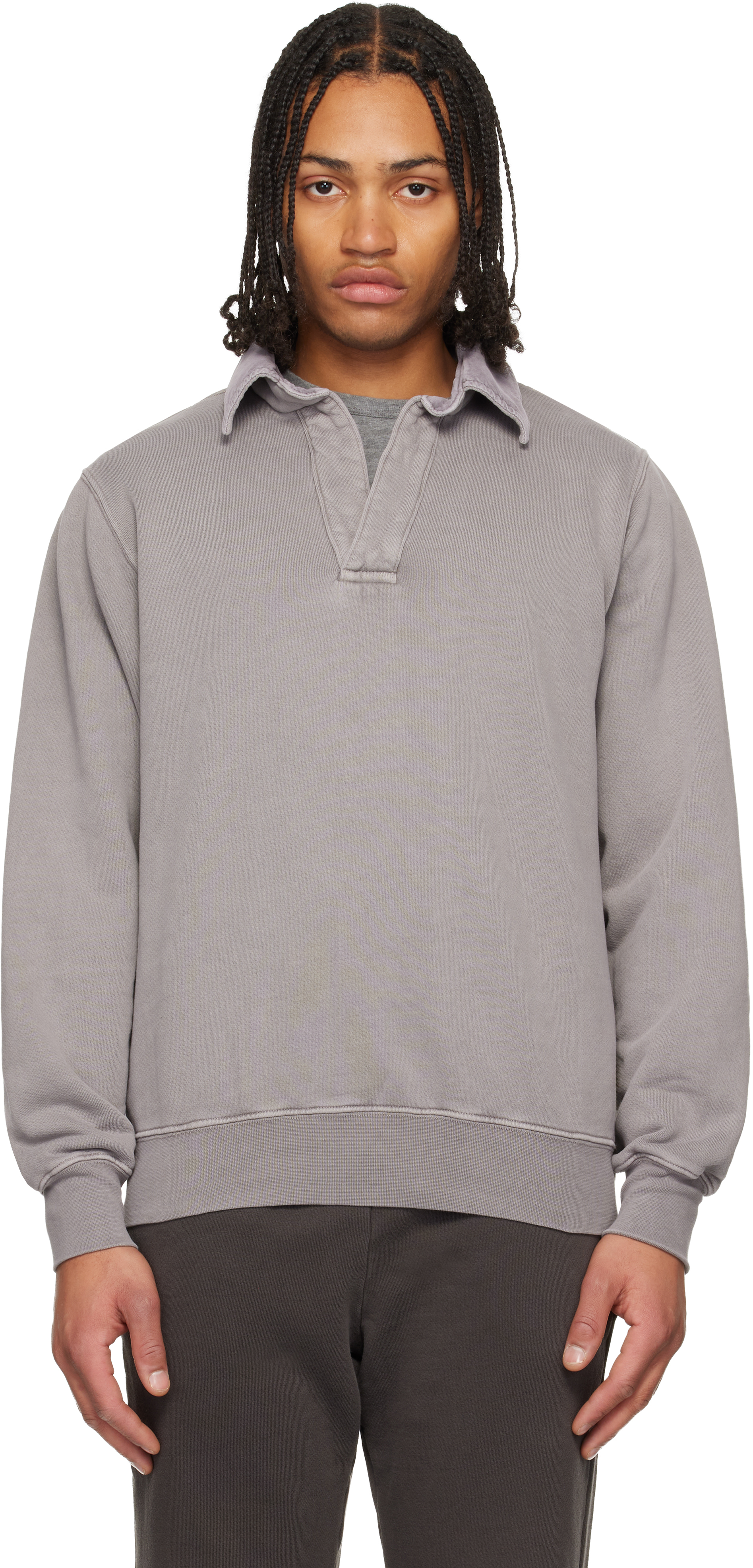 Gray Moto Back Polo
