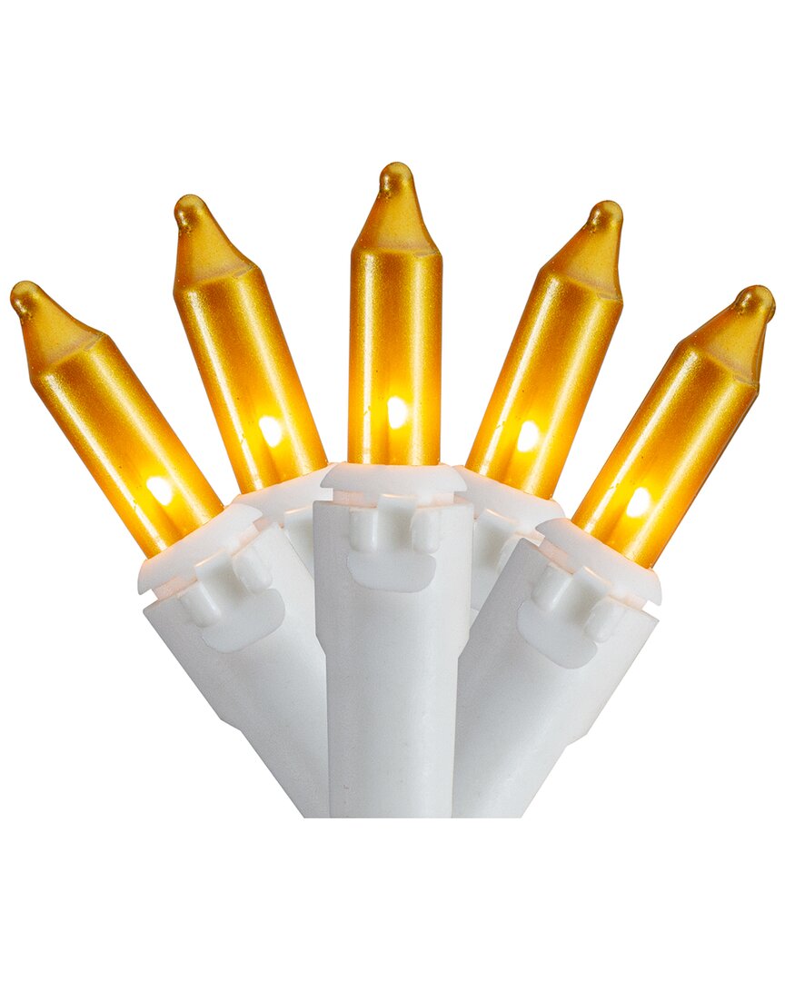 Northlight 50 Count Opaque Gold Mini Christmas Light Set 24.5ft White Wire